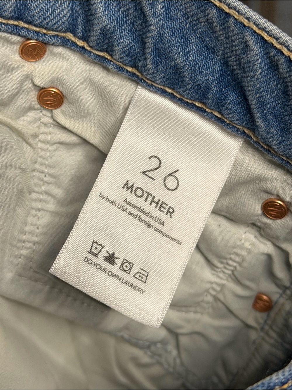 MOTHER The Dodger Button Hover Cuff Jeans in I Could Care Less - Picture 9 of 9